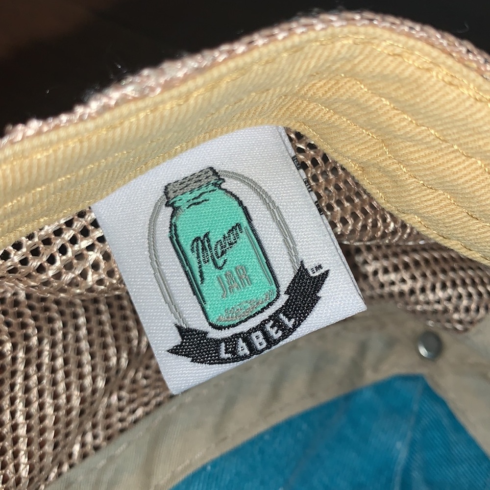 Stay Salty Mason Jar Label Distressed Blue Ball Cap Adult Adjustable Hat - Picture 6 of 8